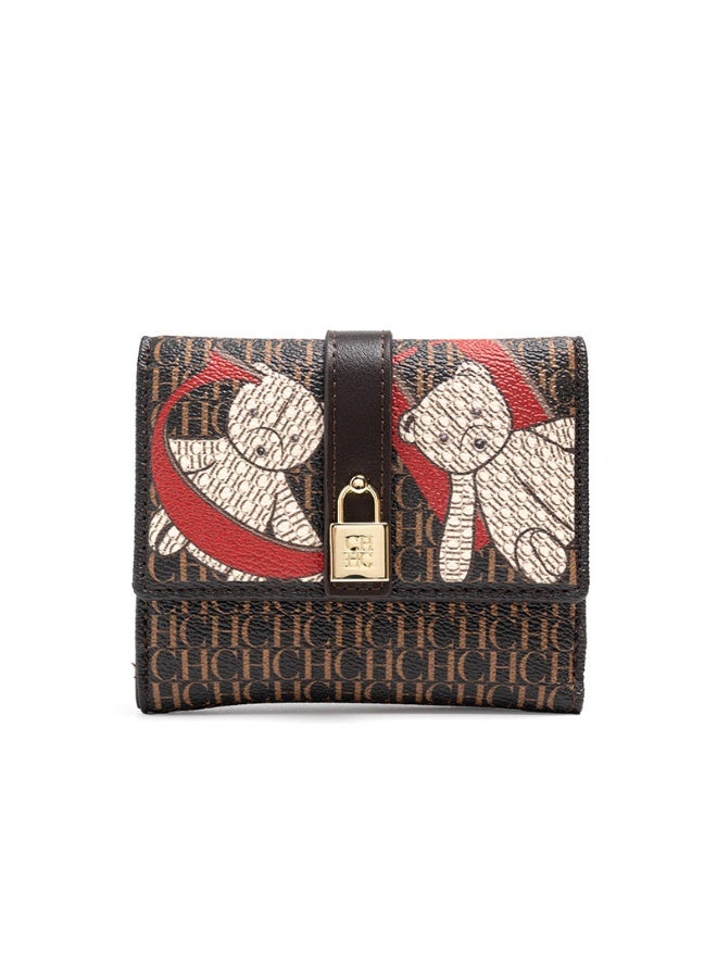 Chchmu Short Buckle PU Foldable Wallet with Multi-Function Coin Pocket - Image 1